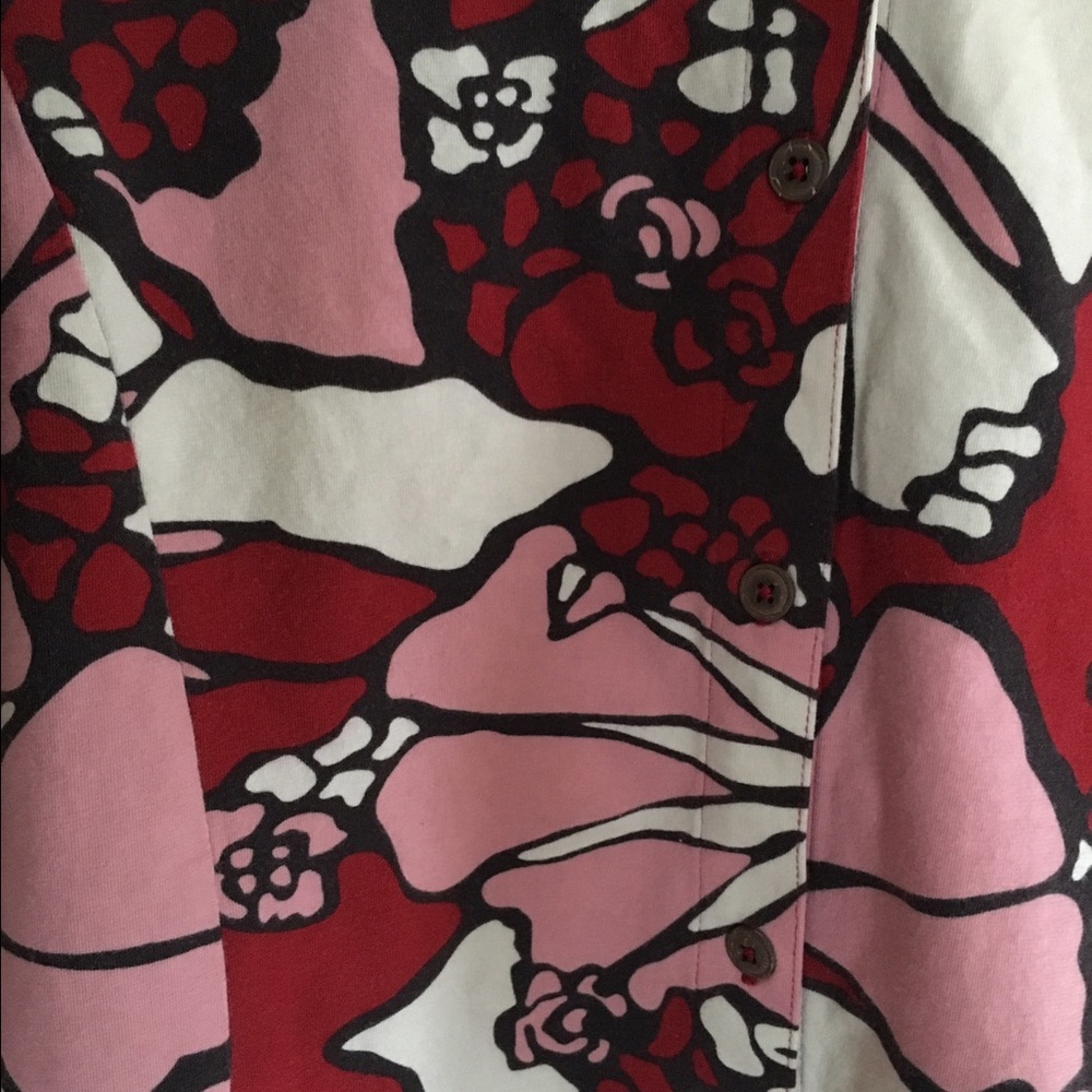 Patagonia Watergirl Women Sustainable Button Up Shirt Pink Red & White sz L - Picture 3 of 5